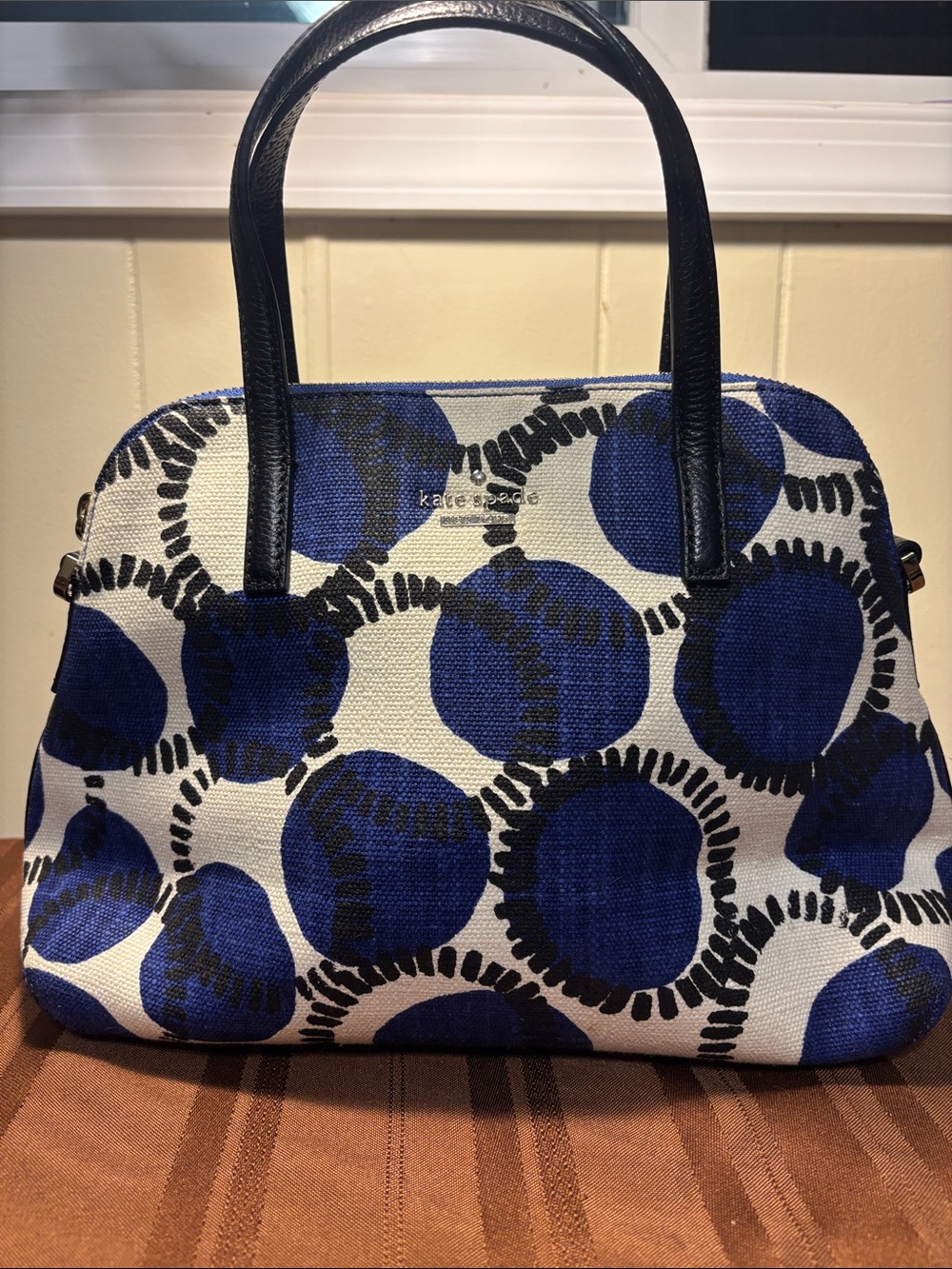 NWOT Kate Spade Julia Street Dot Maise Satchel - Lapis Blue Canvas